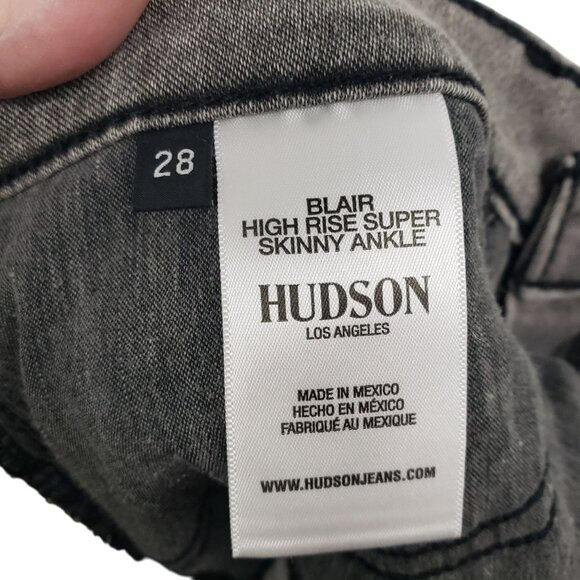 Hudson Blair High Rise Super Skinny Ankle Womens 28 Gray Jeans - Picture 11 of 12